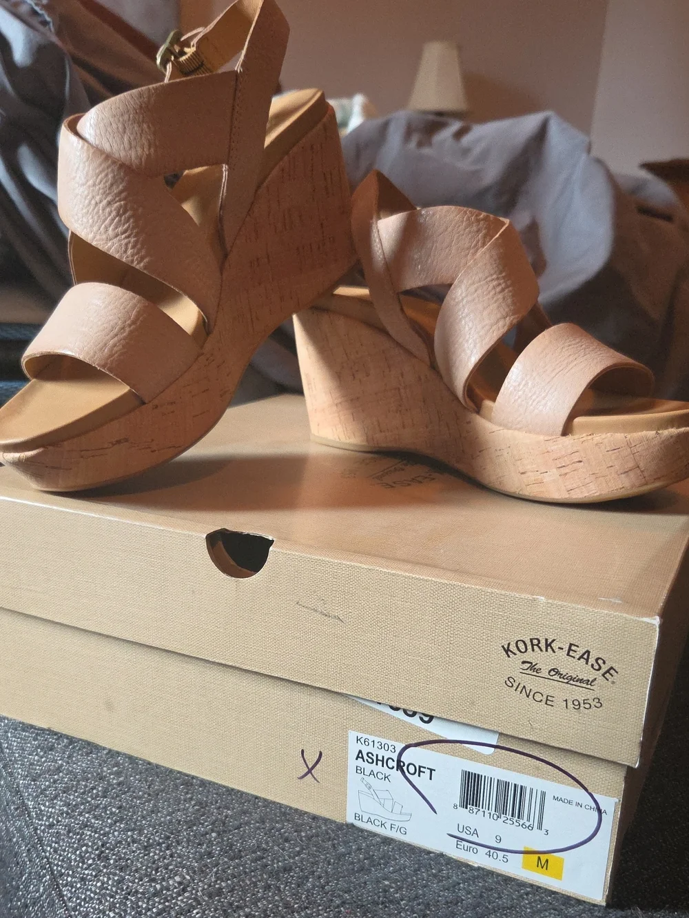 Kork-Ease Ashcroft Women's Tan Cork Wedge Sandals
